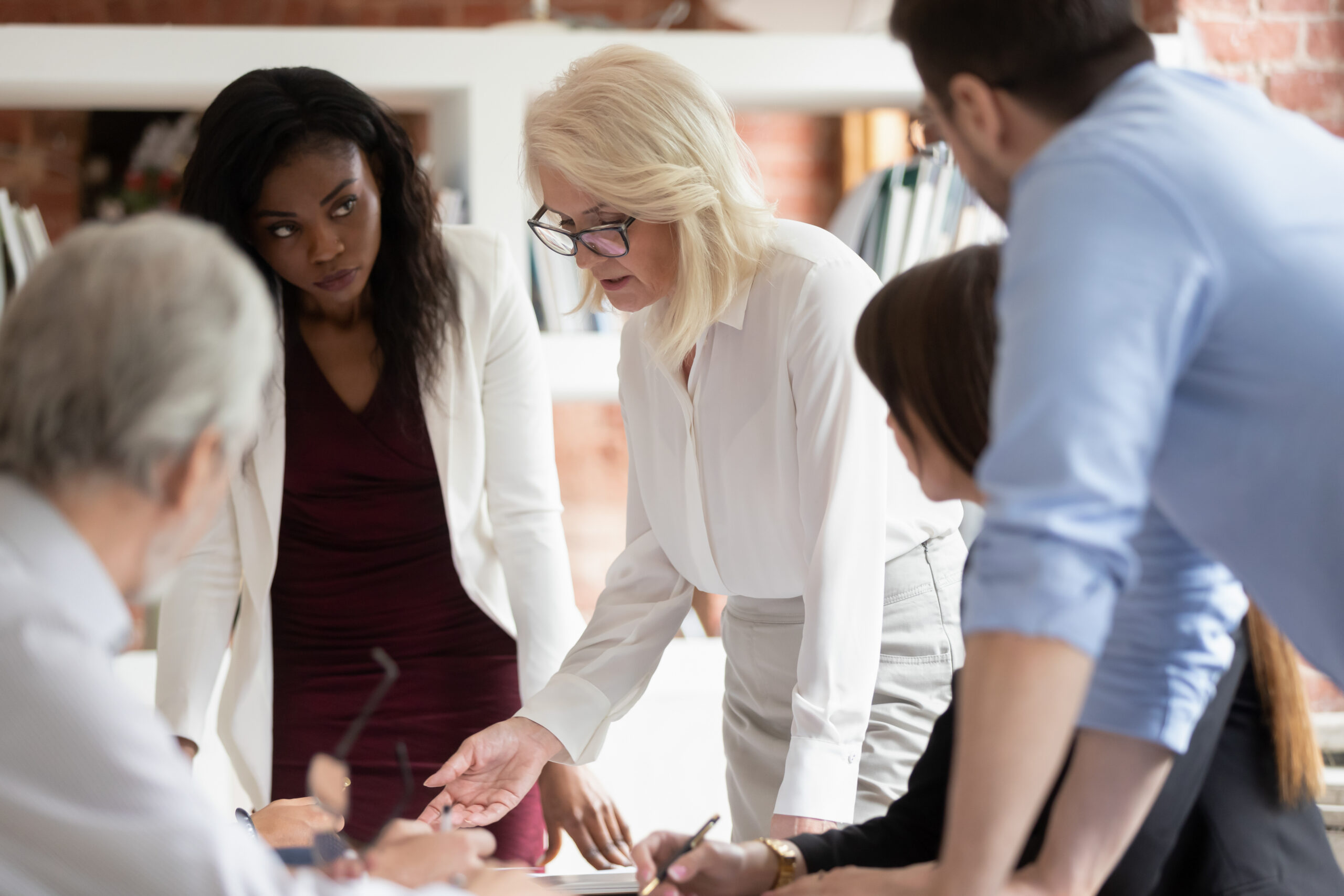 multi-generational workers in office