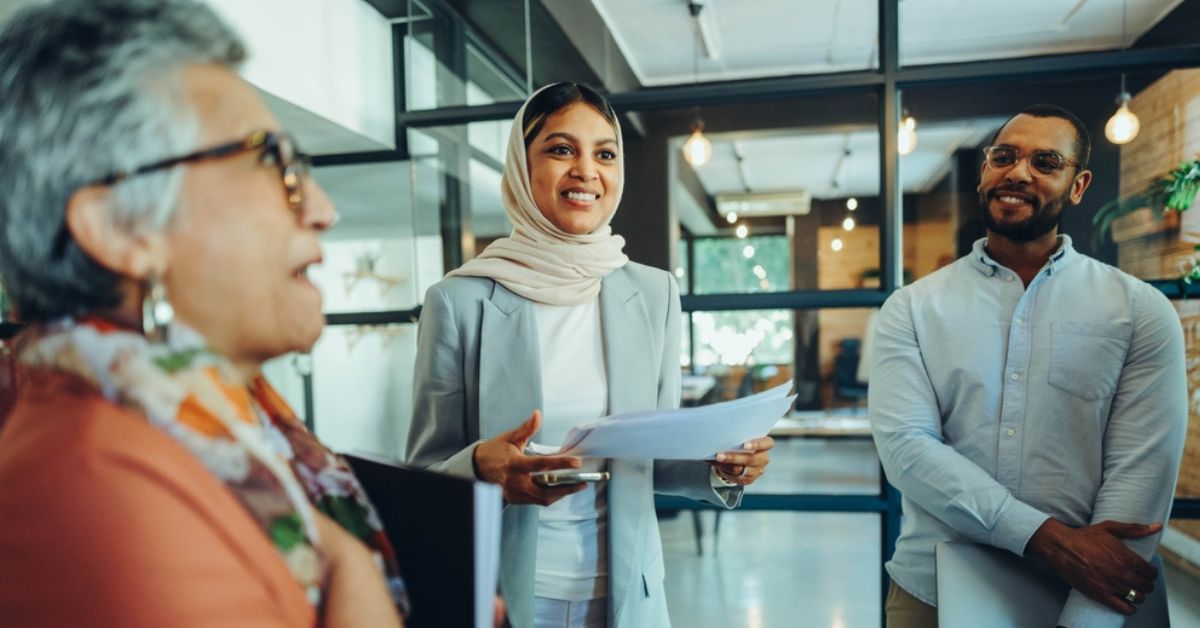 Woman giving a presentation