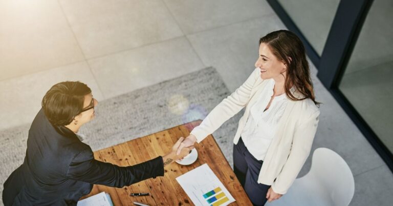 Two people shaking hands