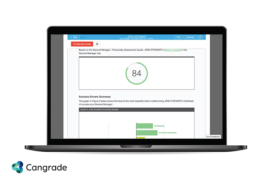 Cangrade and Jobvite integration screenshot